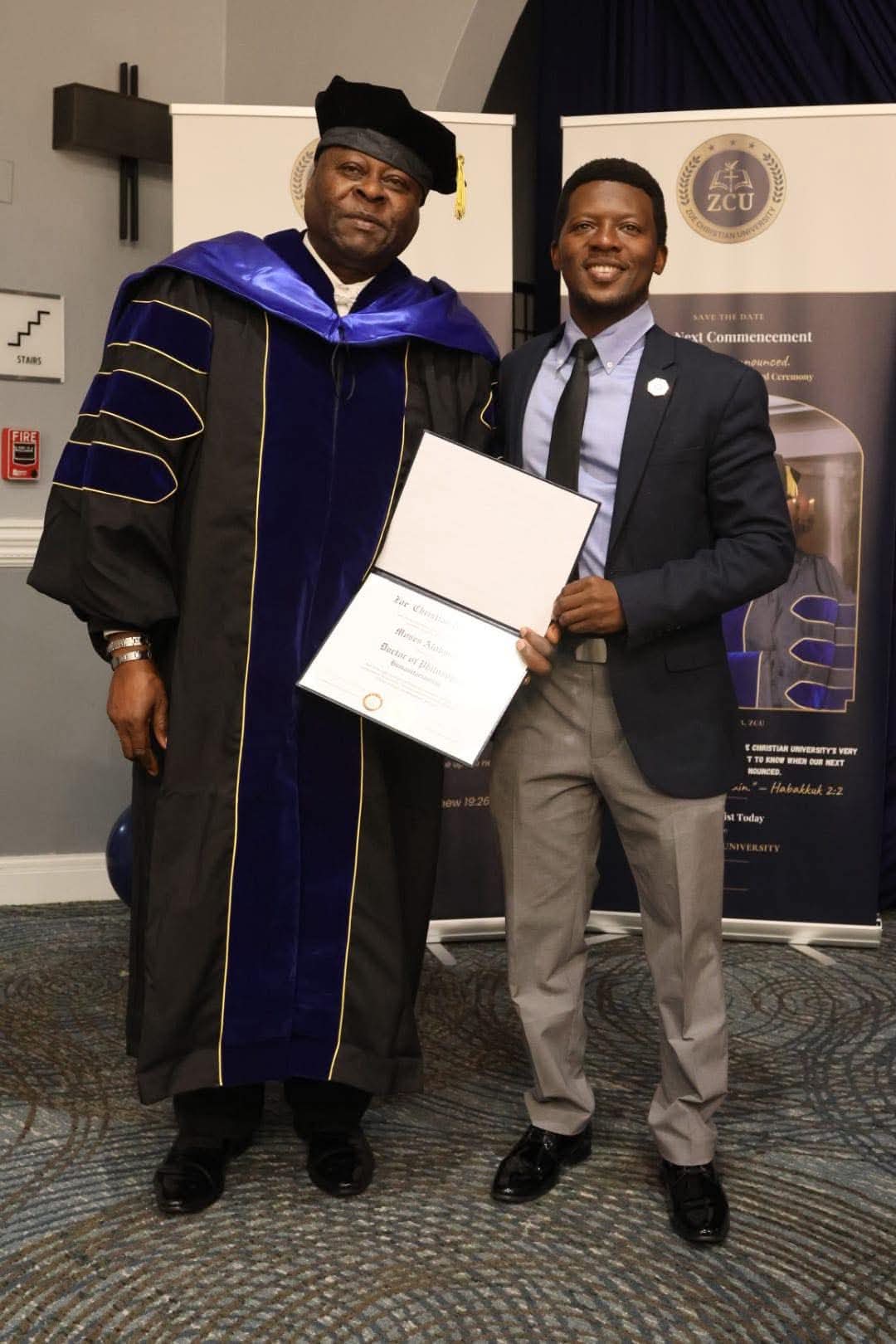 Honorary doctorate presented at Zoe Christian University commencement