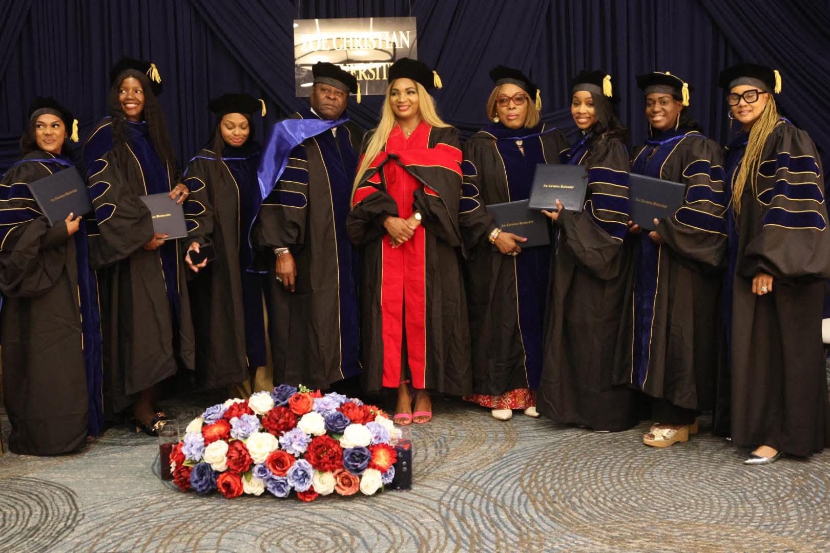 Zoe Christian University doctoral graduates and faculty at commencement