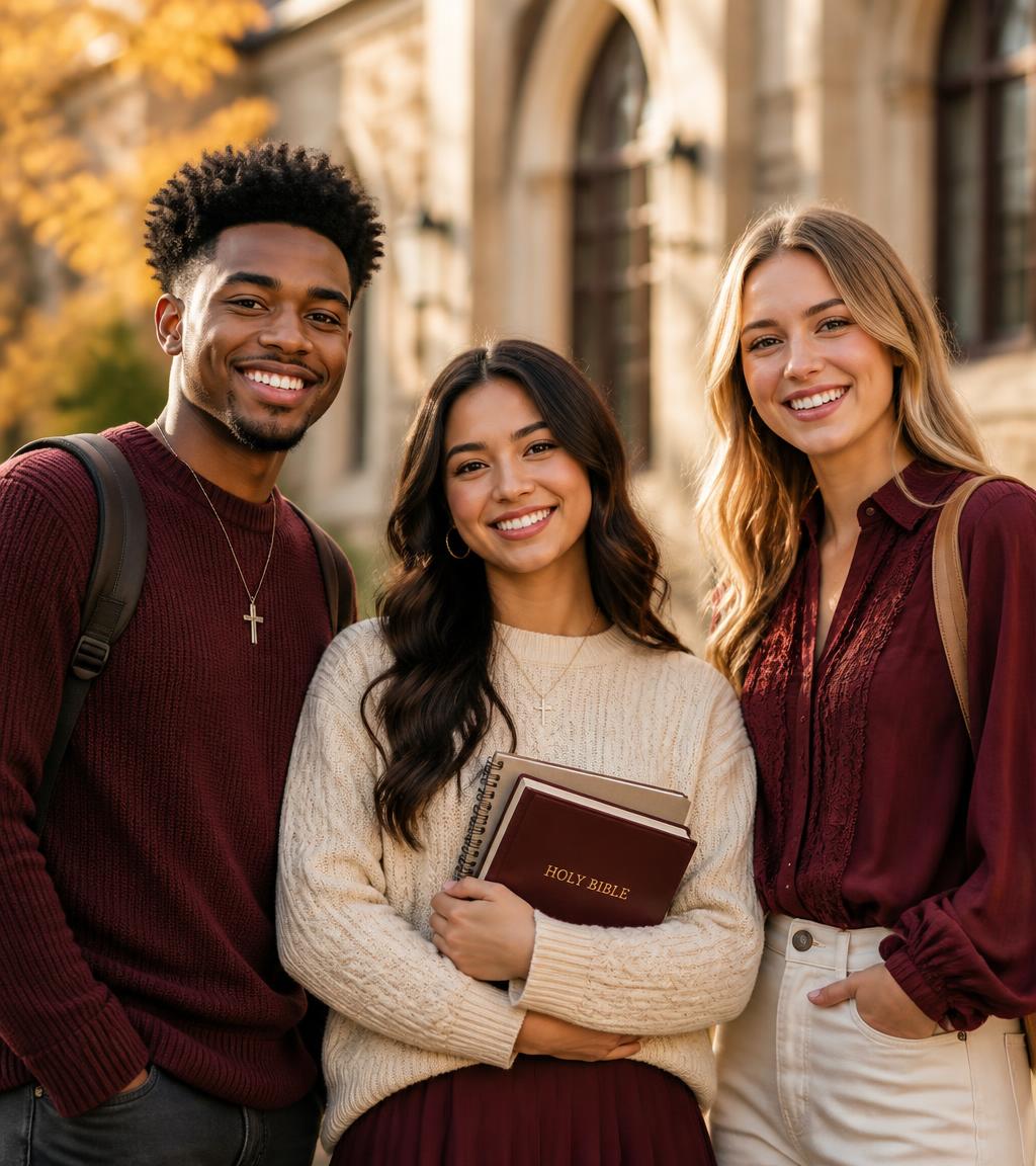 Zoe Christian University students smiling together on campus